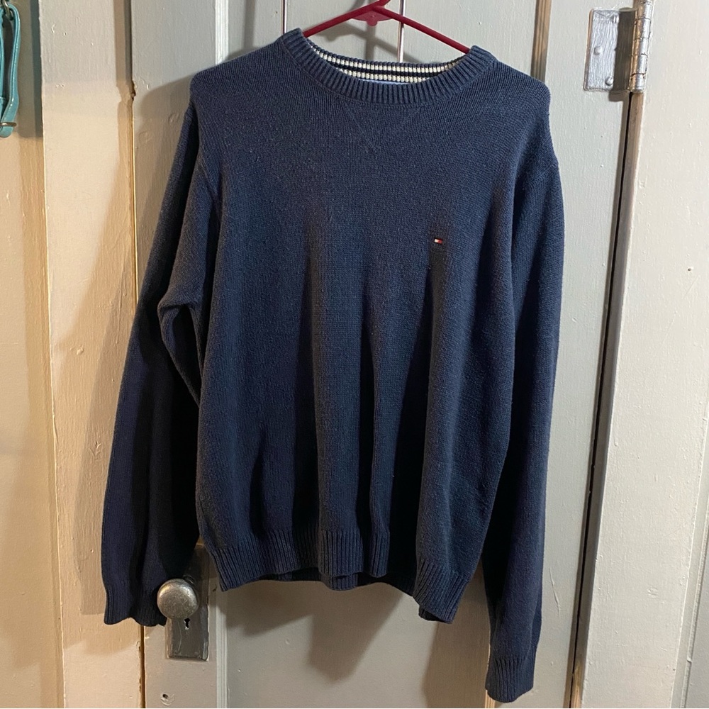 Tommy Hilfiger Blue Crewneck Sweater Essential Knit